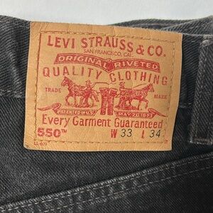 Vintage Levi’s 550 Relaxed Fit W33 L34 Black Jeans Red Tag Denim Pants